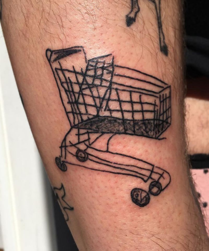 30 Unique Shopping Cart Tattoos You Can Copy