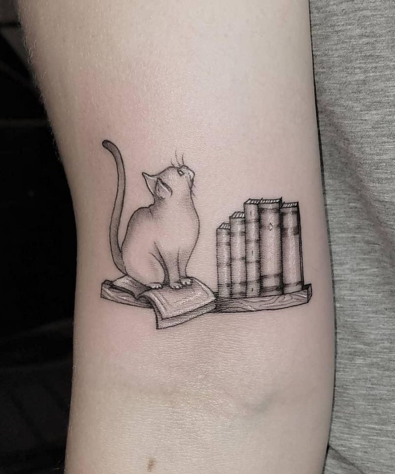 16 Unique Bookshelf Tattoos Give You Inspiration