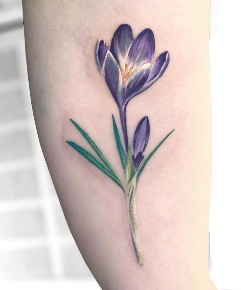 30 Pretty Crocus Tattoos You Must Love