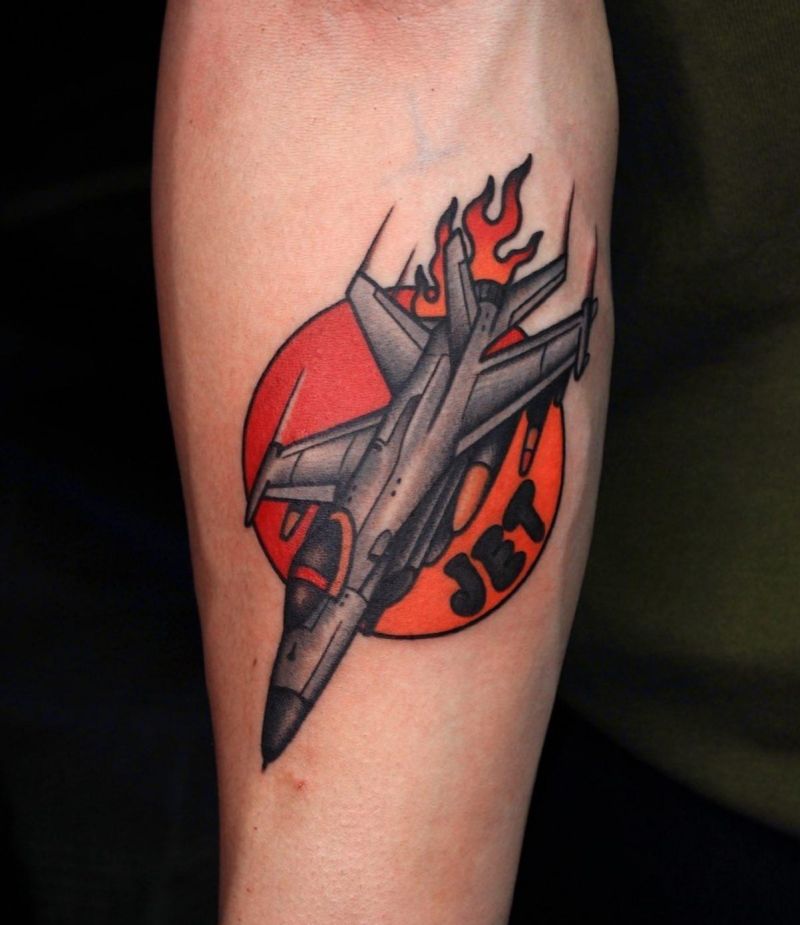 30 Great Jet Tattoos You Will Love