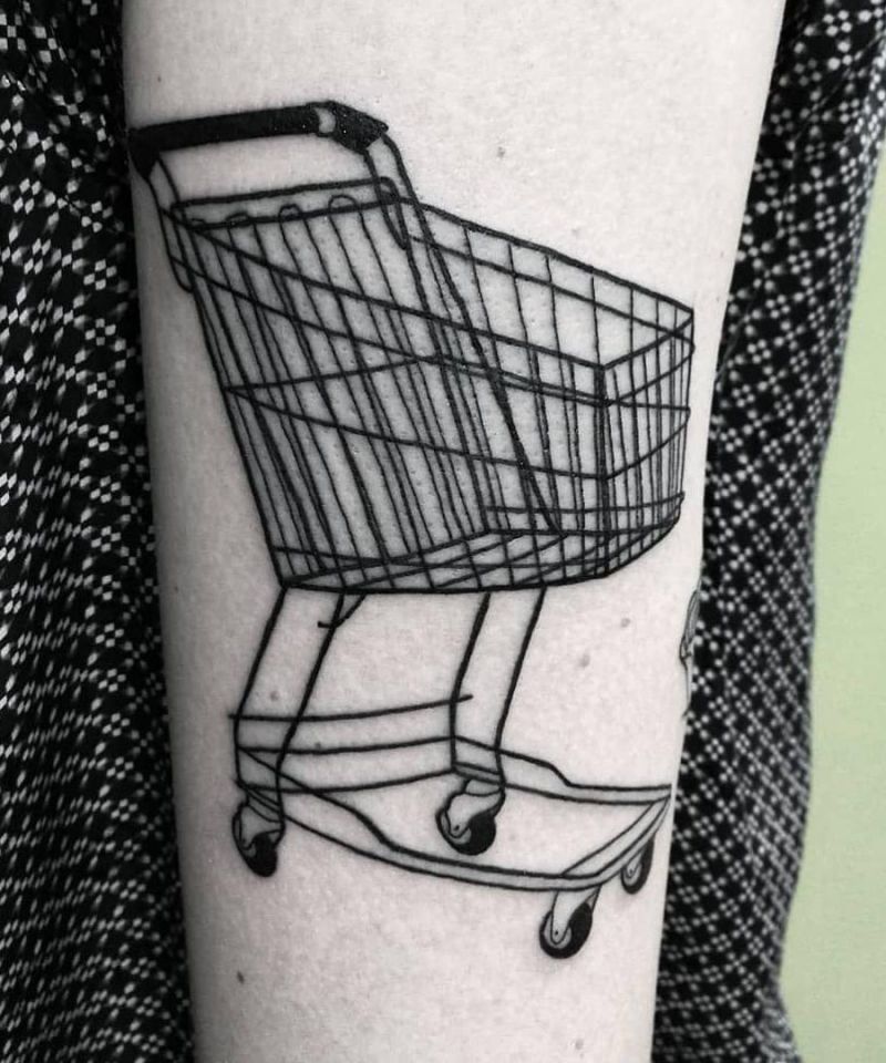 30 Unique Shopping Cart Tattoos You Can Copy