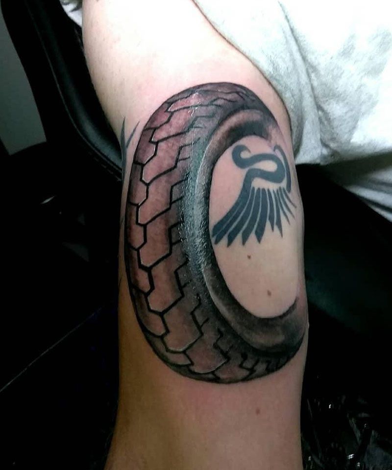 30 Unique Tire Tattoos You Must Love