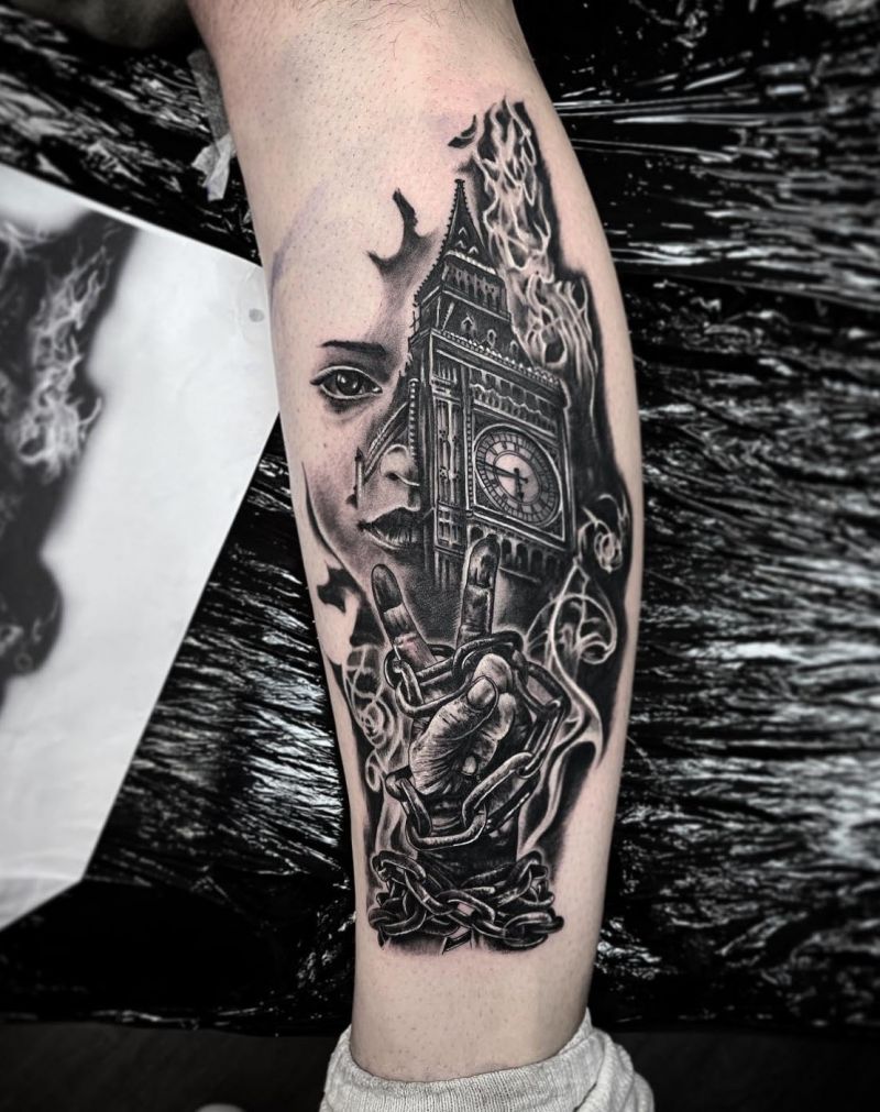 30 Unique Big Ben Tattoos Give You Inspiration