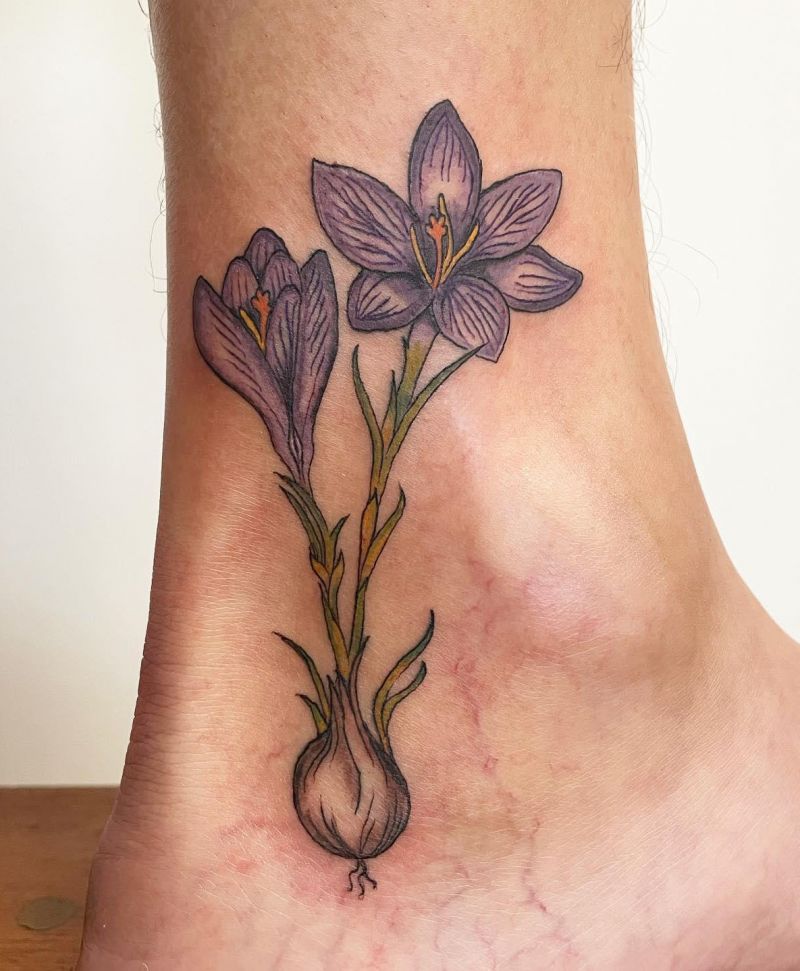 30 Pretty Crocus Tattoos You Must Love