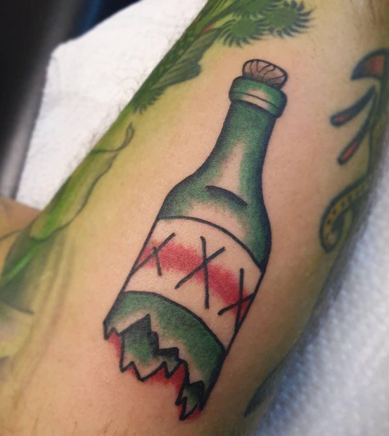 30 Unique Broken Bottle Tattoos to Give You Inspiration