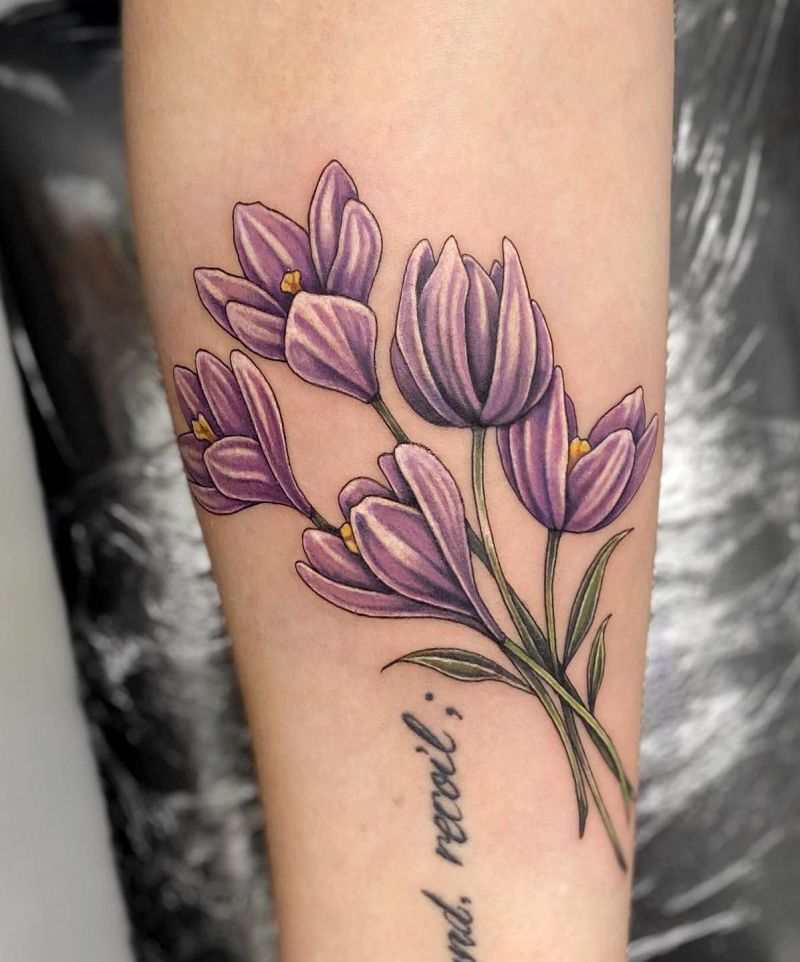 30 Pretty Crocus Tattoos You Must Love