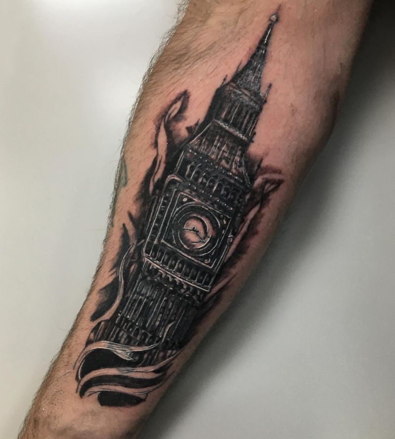 30 Unique Big Ben Tattoos Give You Inspiration