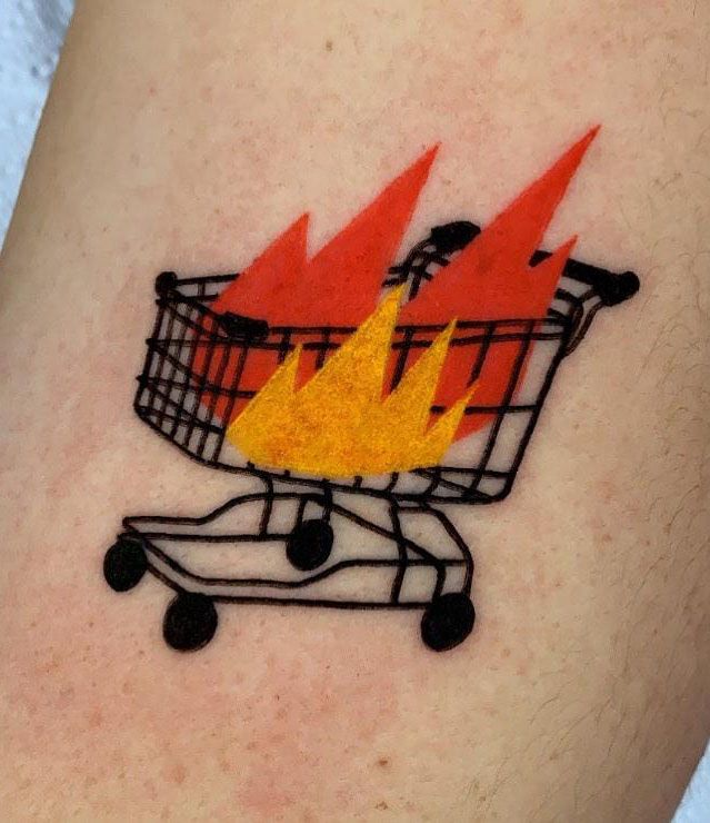 30 Unique Shopping Cart Tattoos You Can Copy