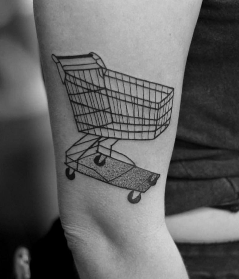 30 Unique Shopping Cart Tattoos You Can Copy