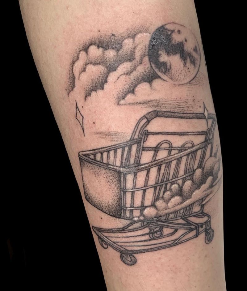 30 Unique Shopping Cart Tattoos You Can Copy