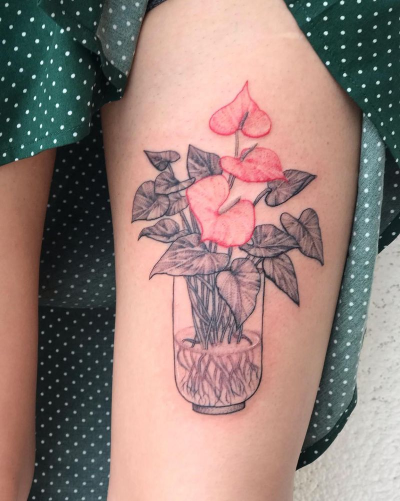 30 Pretty Anthurium Tattoos You Must Love