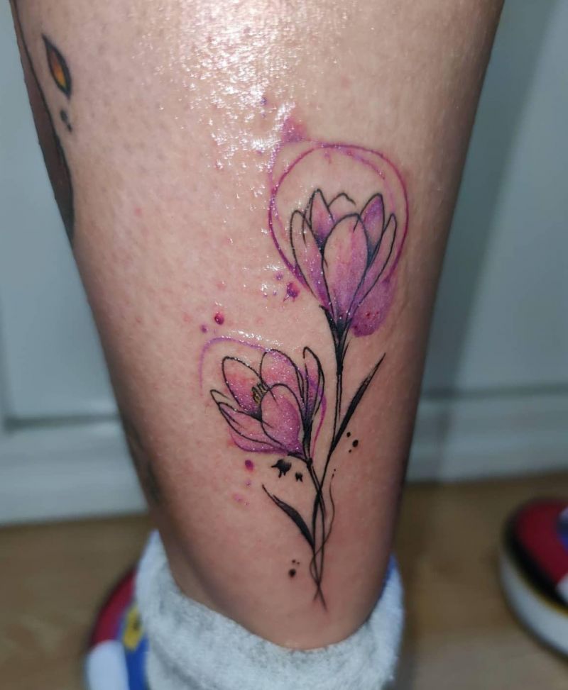 30 Pretty Crocus Tattoos You Must Love