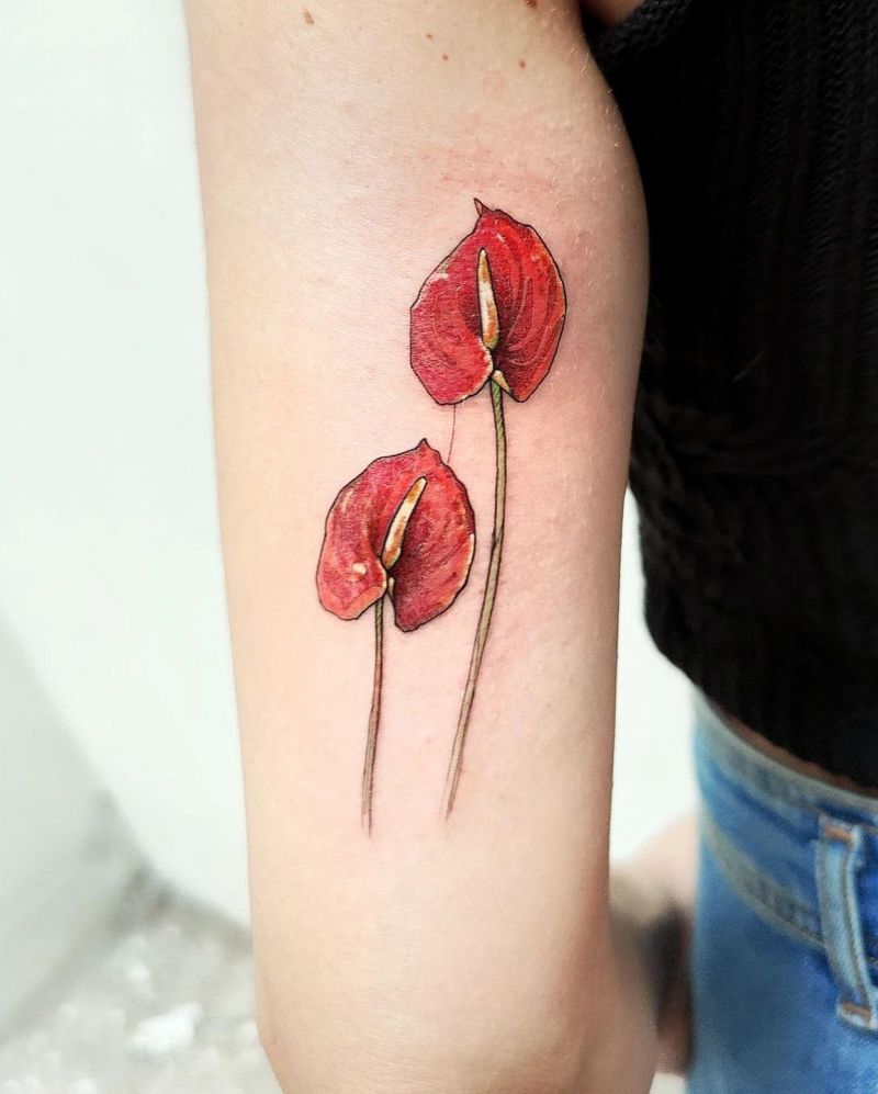 30 Pretty Anthurium Tattoos You Must Love