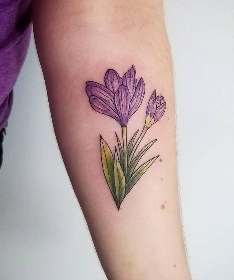 30 Pretty Crocus Tattoos You Must Love