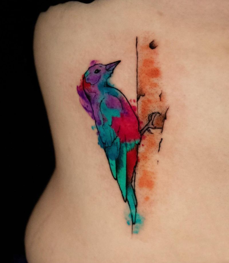 30 Pretty Woodpecker Tattoos You Must Love