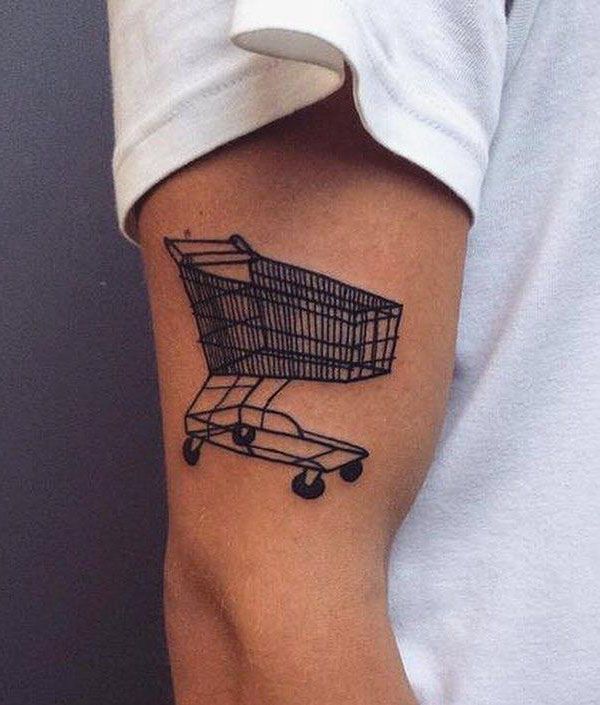 30 Unique Shopping Cart Tattoos You Can Copy