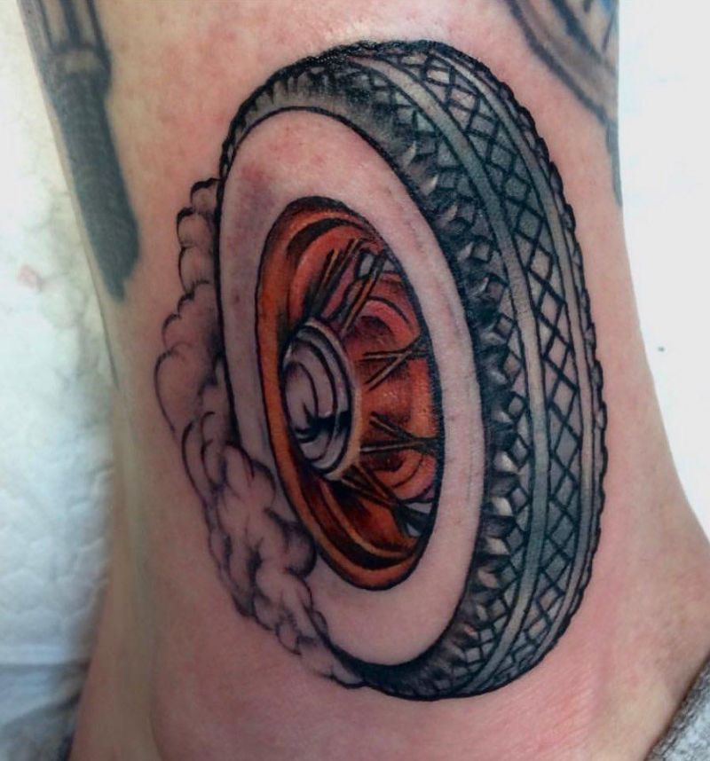 30 Unique Tire Tattoos You Must Love