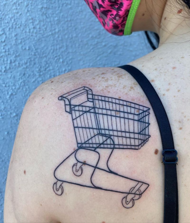 30 Unique Shopping Cart Tattoos You Can Copy