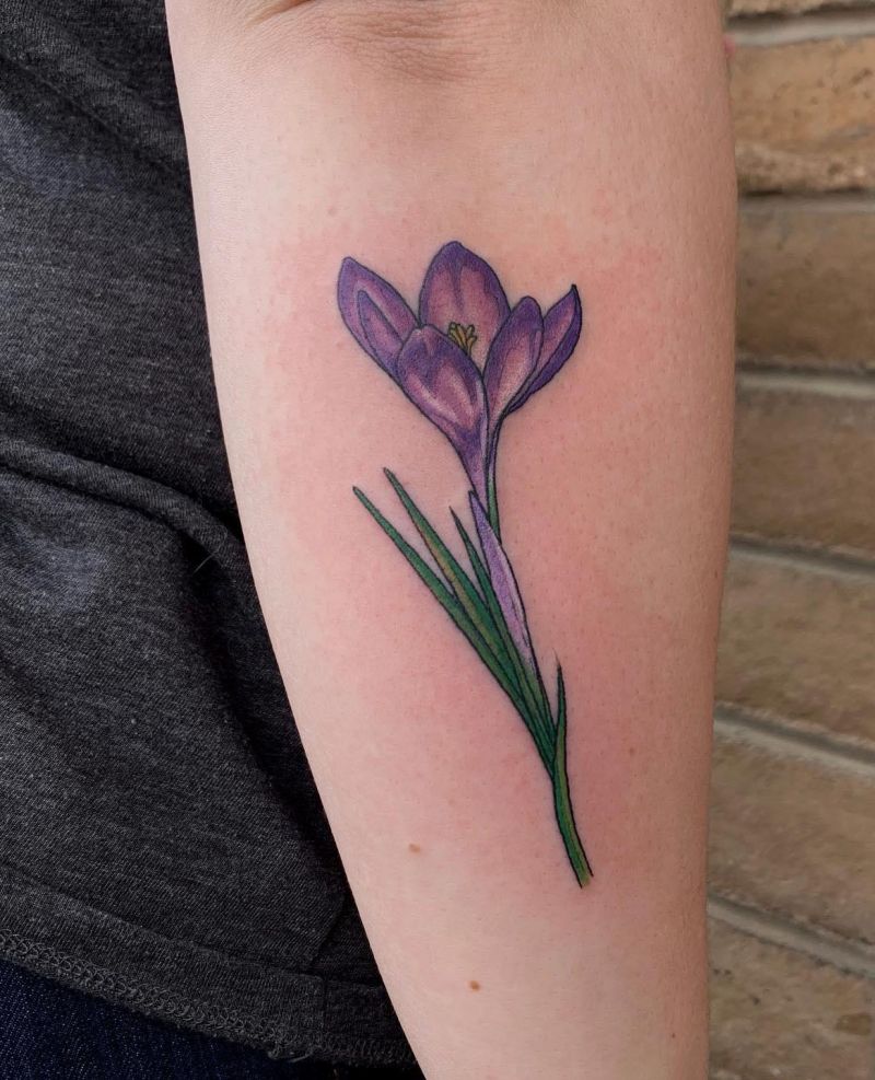 30 Pretty Crocus Tattoos You Must Love