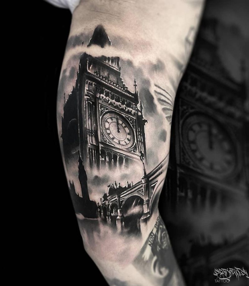 30 Unique Big Ben Tattoos Give You Inspiration