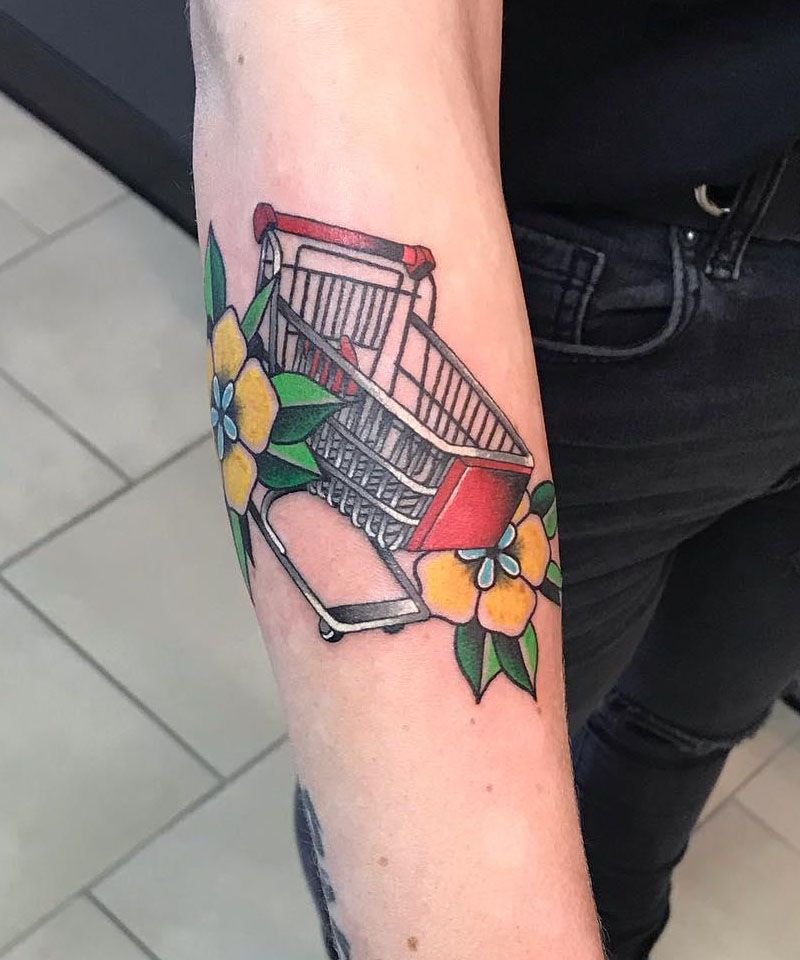 30 Unique Shopping Cart Tattoos You Can Copy