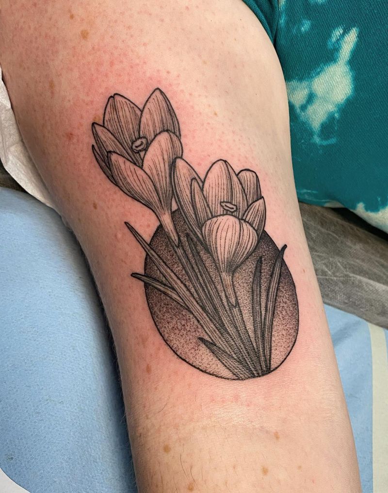 30 Pretty Crocus Tattoos You Must Love