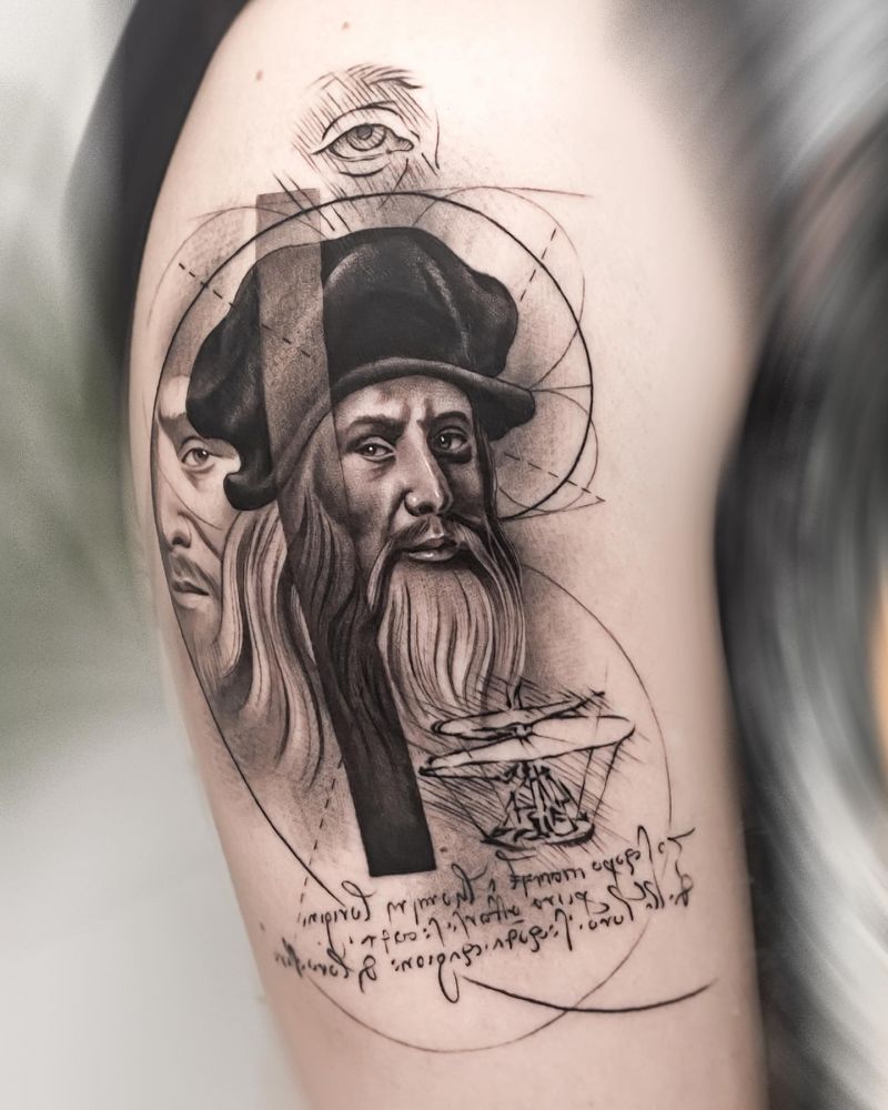 30 Great Leonardo Da Vinci Tattoos You Will Love
