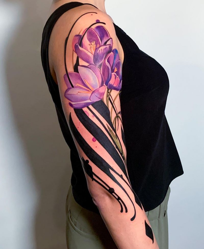 30 Pretty Crocus Tattoos You Must Love