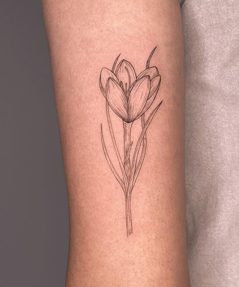 30 Pretty Crocus Tattoos You Must Love