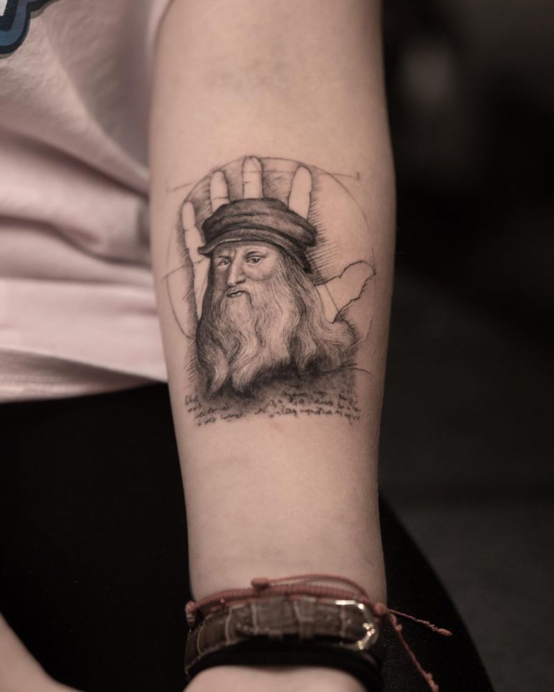 30 Great Leonardo Da Vinci Tattoos You Will Love