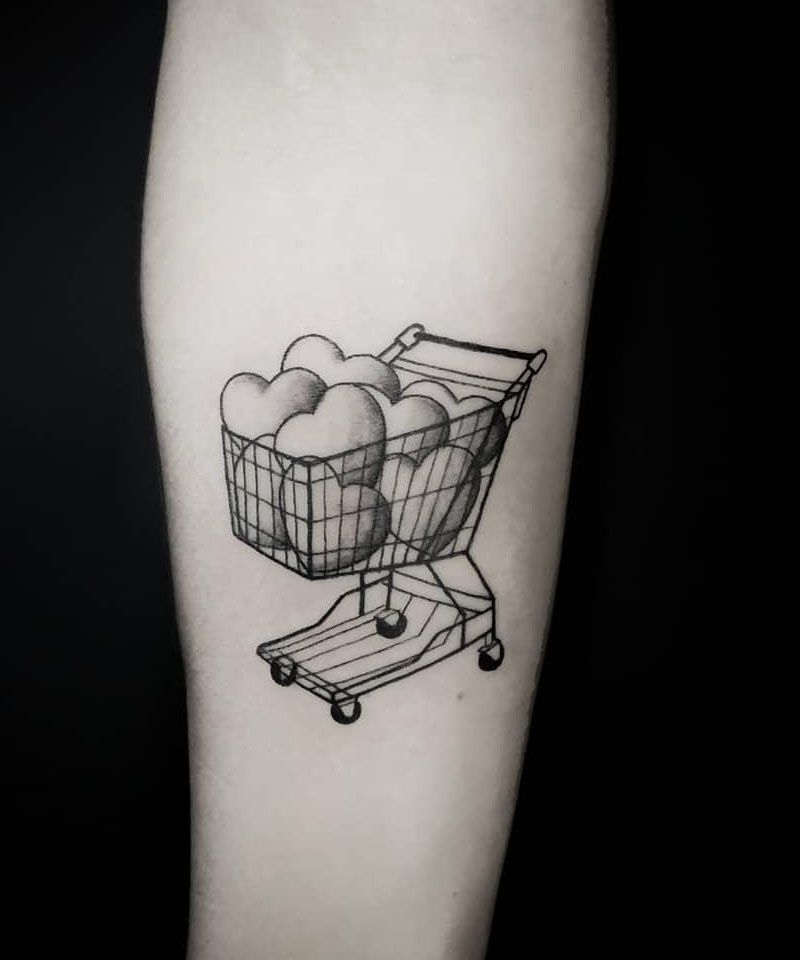 30 Unique Shopping Cart Tattoos You Can Copy