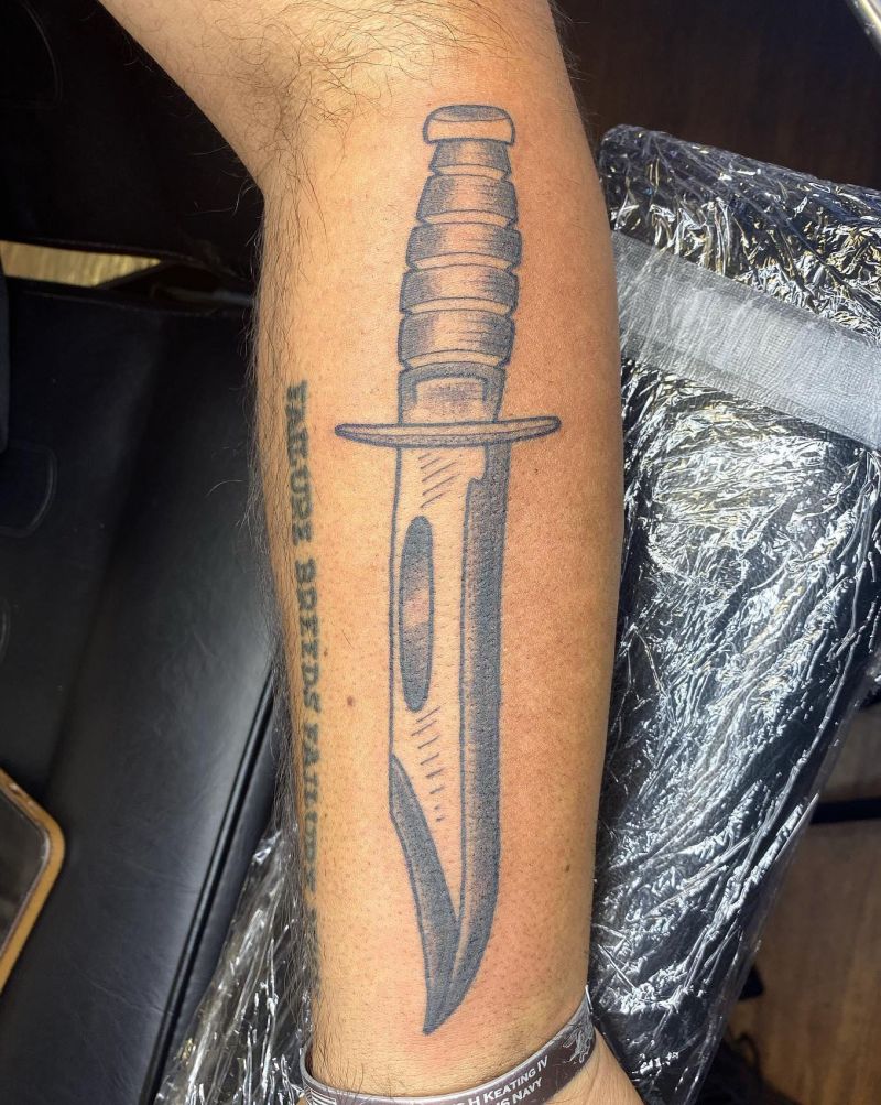 30 Unique Ka-bar Tattoos You Must Love