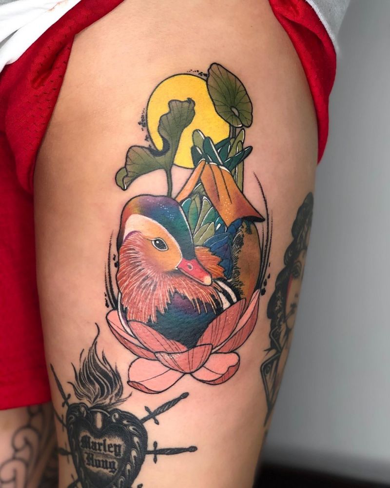 25 Pretty Mandarin Duck Tattoos You Must Love