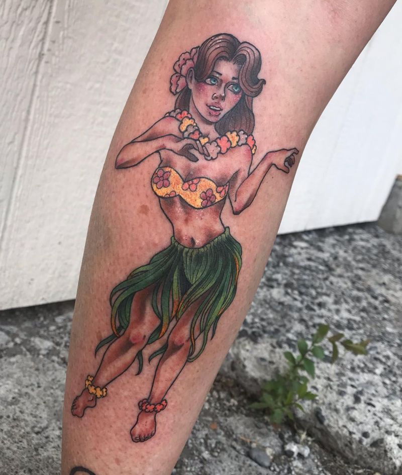 30 Pretty Hula Girl Tattoos You Should Copy