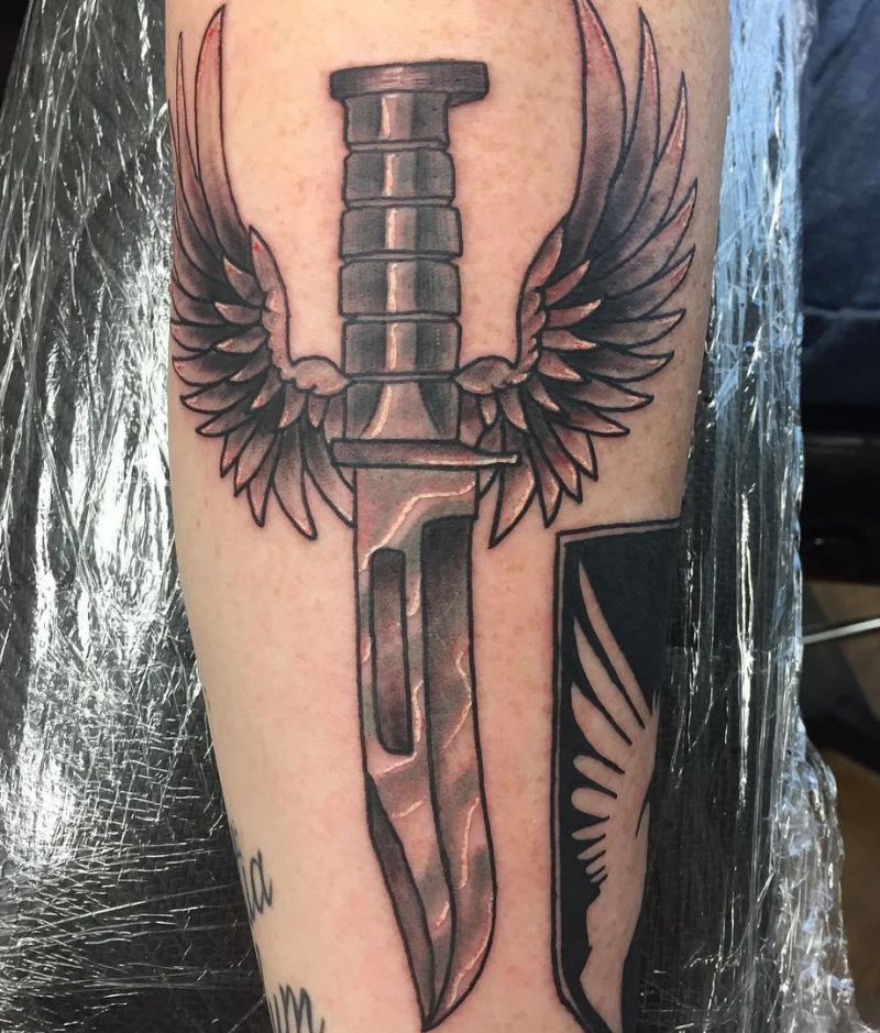 30 Unique Ka-bar Tattoos You Must Love