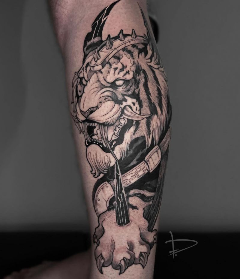 30 Unique Saber Tooth Tiger Tattoos Make You Attractive