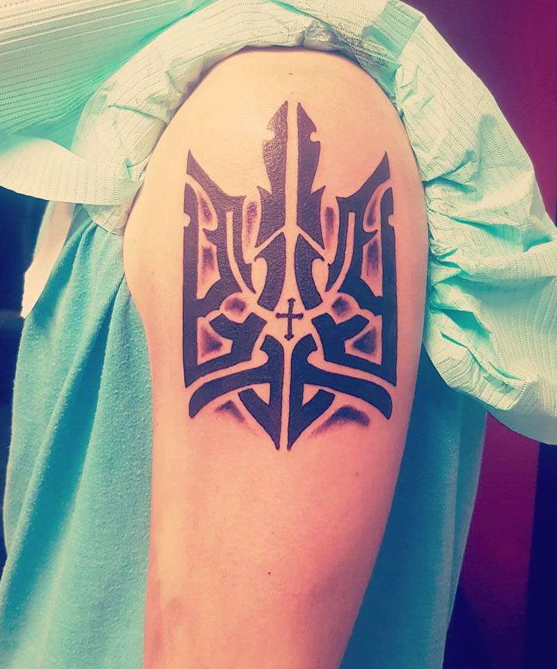 20 Unique Ukrainian Tryzub Tattoos You Must Love