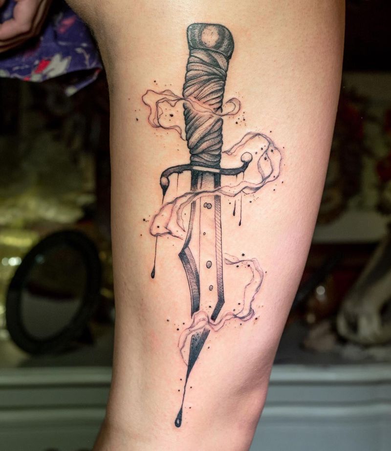 30 Unique Bowie Knife Tattoos For Your Inspiration