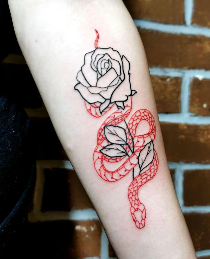 30 Unique Red Snake Tattoos You Must Try