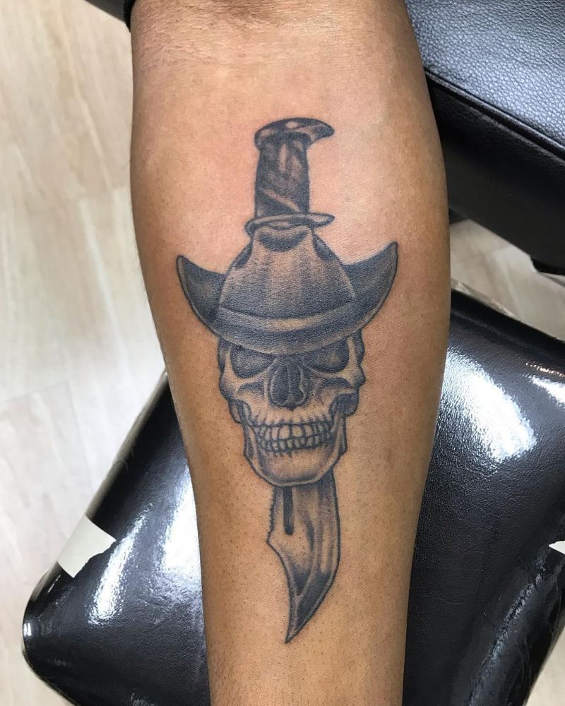 30 Unique Bowie Knife Tattoos For Your Inspiration