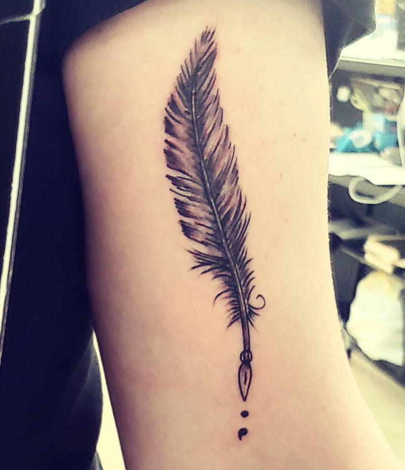 30 Pretty Quill Tattoos You Will Love