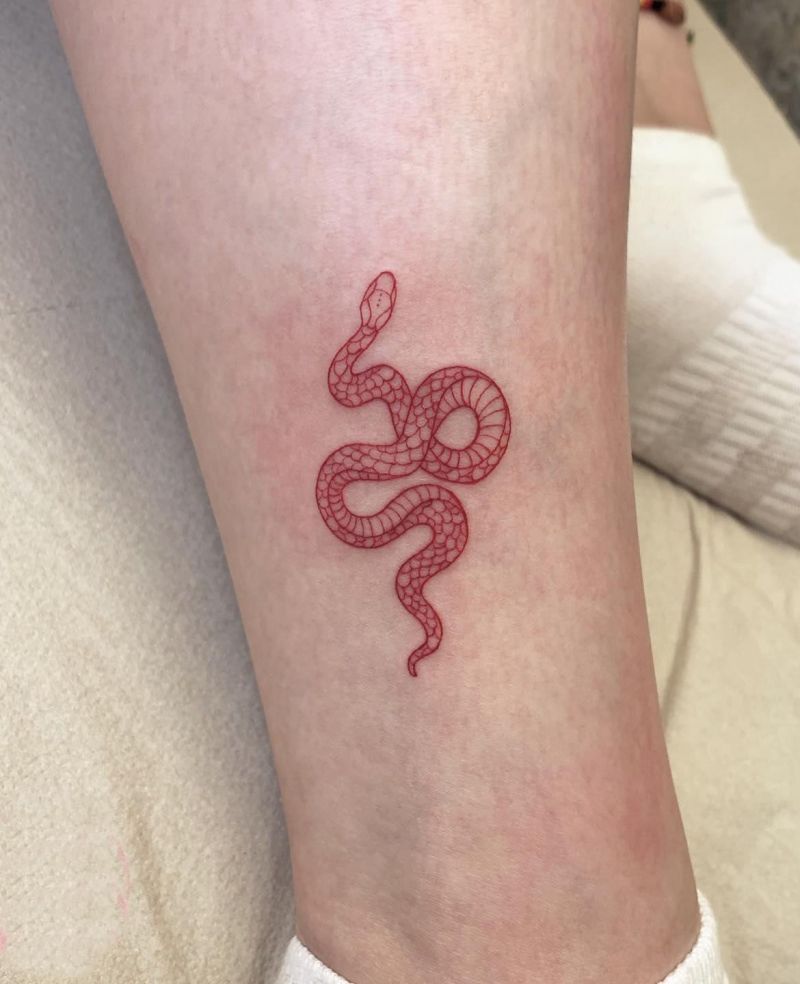 30 Unique Red Snake Tattoos You Must Try
