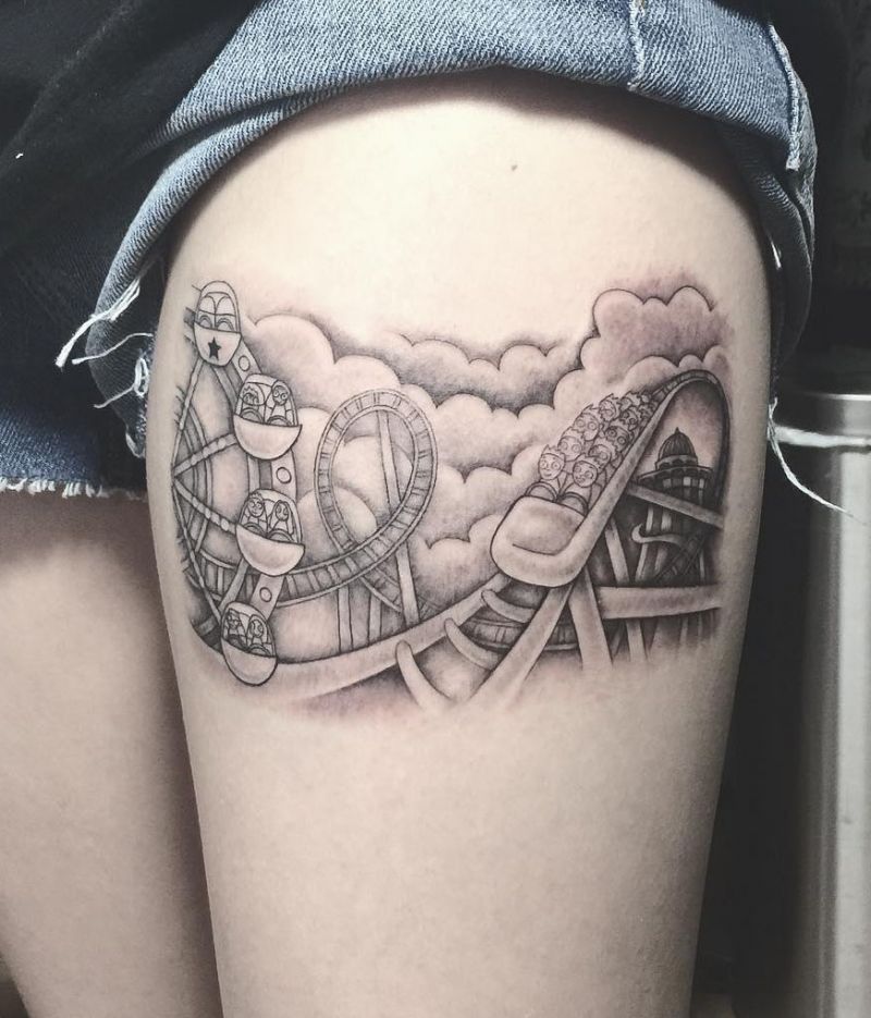 30 Cool Roller Coaster Tattoos You Need to See