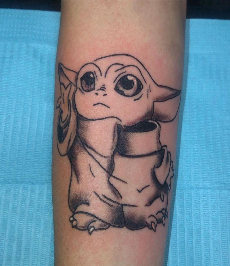 30 Cute Baby Yoda Tattoos You Will Love