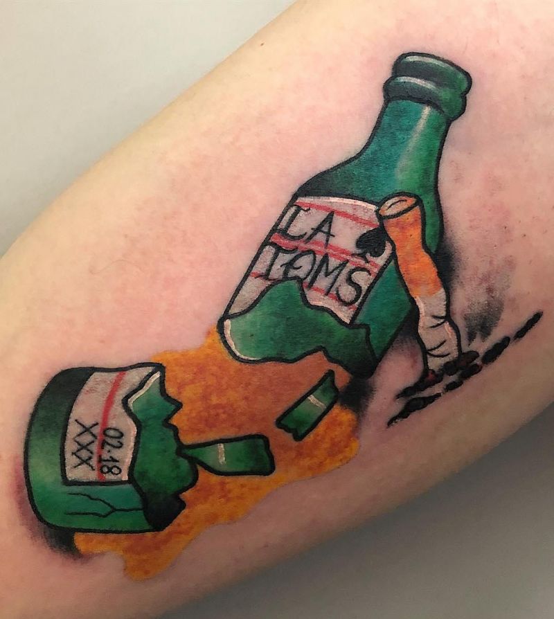 30 Unique Broken Bottle Tattoos to Give You Inspiration