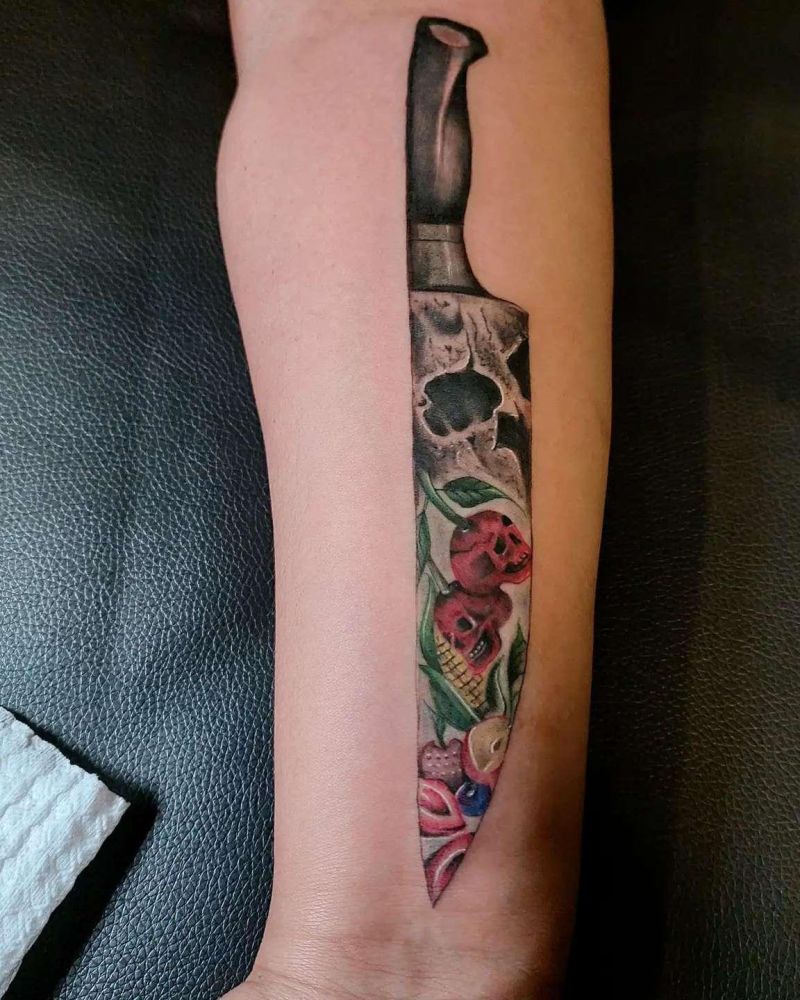 30 Unique Chef Knife Tattoos You Must Love