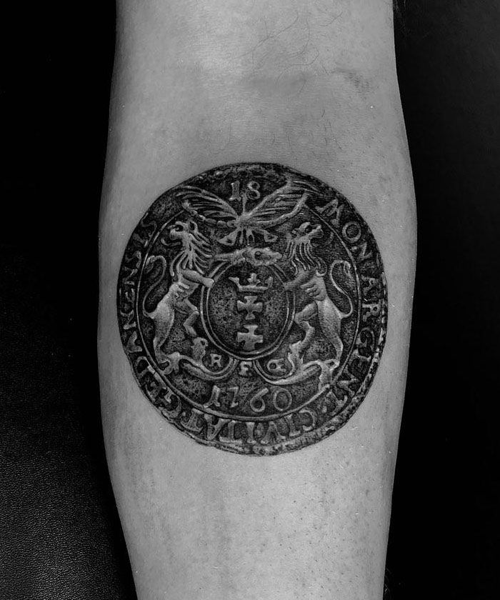 30 Unique Coin Tattoos You Must Love