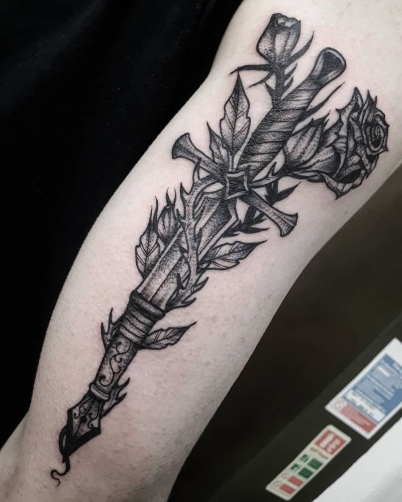 30 Pretty Fountain Pen Tattoos You Must Love