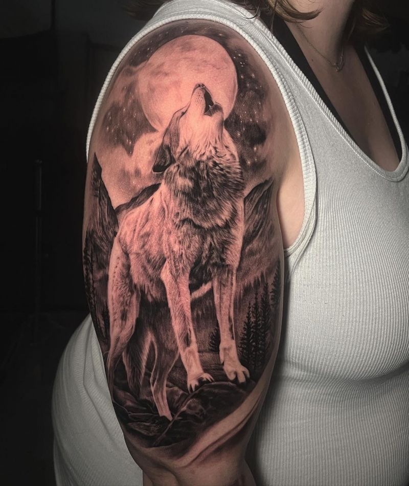 30 Great Howling Wolf Tattoos For Your Inspiration