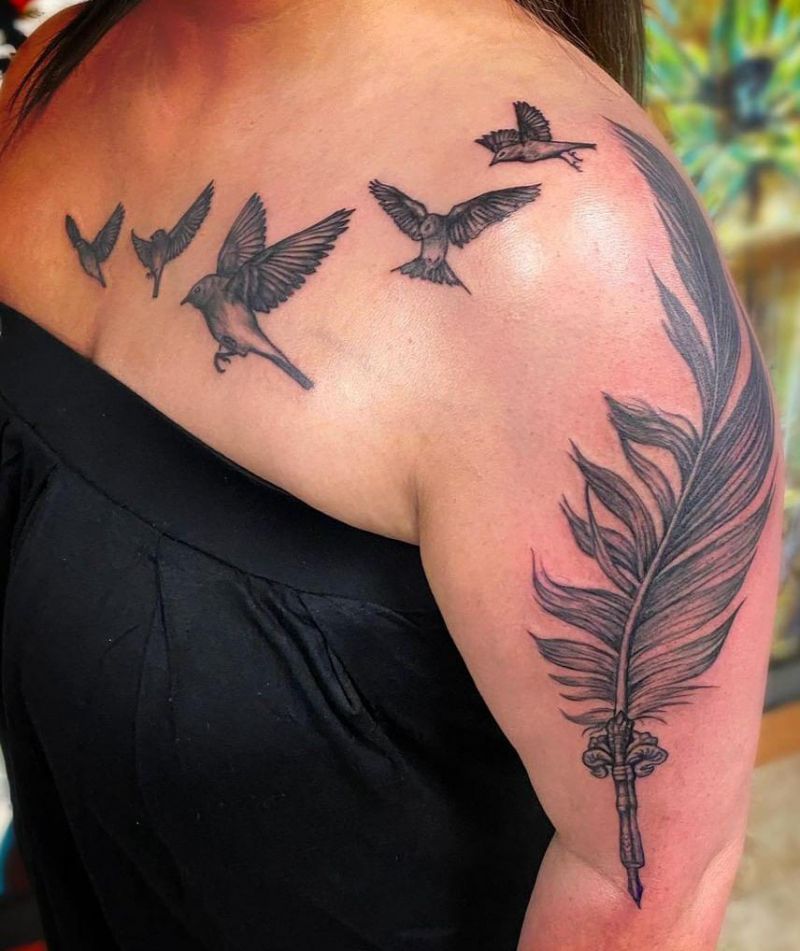 30 Pretty Quill Tattoos You Will Love